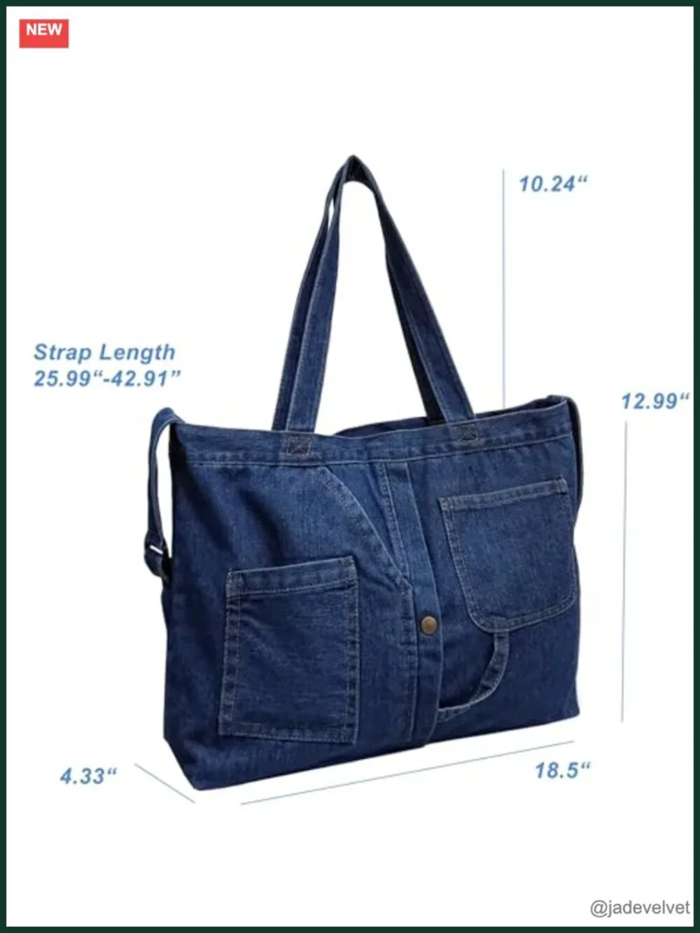 Women's Large Denim Crossbody Messenger Bag Shoulder Purse Tote Hobo